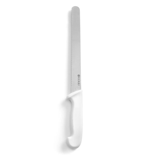 [10355] 843154 Couteau à Pain Inox Blanc PP 300 mm Hendi