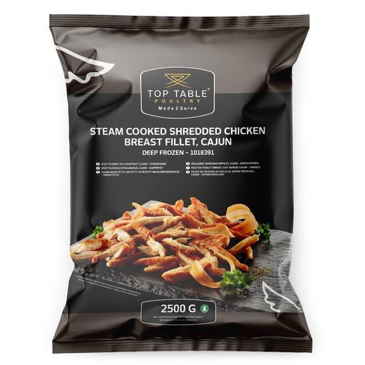 [2558] 1018391 Filet Poulet Schredded Cajun Top Table 2,5 kg
