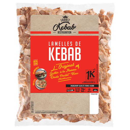 [PR/22737] Lamelles de Kebab Méditerranéen - France Kebab - 850 gr