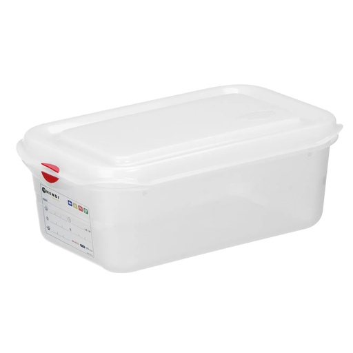 [PR/22941] 873199 Bac Polypropylène + Couvercle GN 1/4 Hendi 2,8L