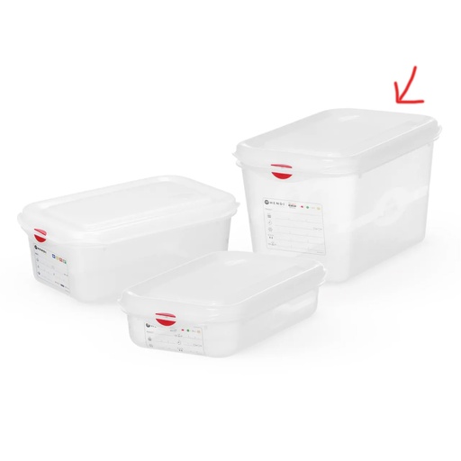 [PR/22942] 873212 Bac Polypropylène + Couvercle GN 1/4 Hendi 4,3L