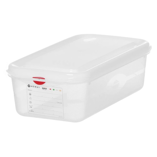 [PR/22944] 873236 Bac Polypropylène + Couvercle GN 1/3 Hendi 4 L
