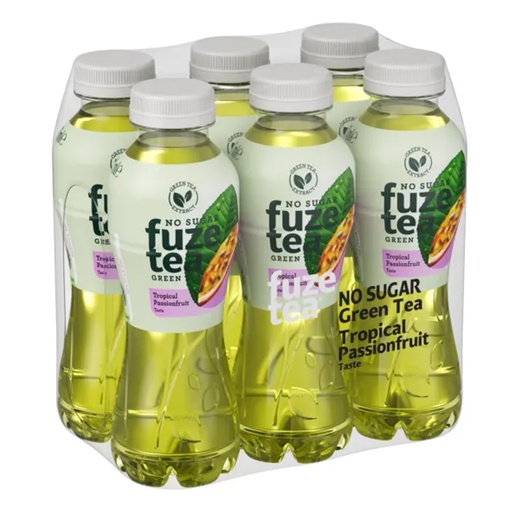 [PR/23074] Fuze Tea Green Tea Tropical Passionfruit No Sugar Pet 6 x 4 x 40 cl