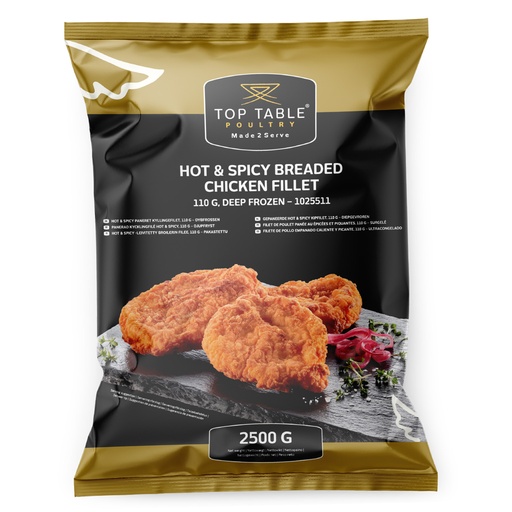 [2564] 1025511 Filet Poulet pané Hot&Spicy 110 gr Top Table 2,5 kg