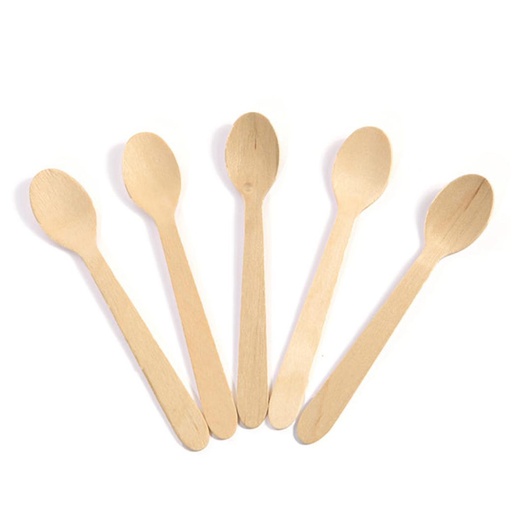 [W2214] Cuilliere En Bois 110mm Sier 200 pcs