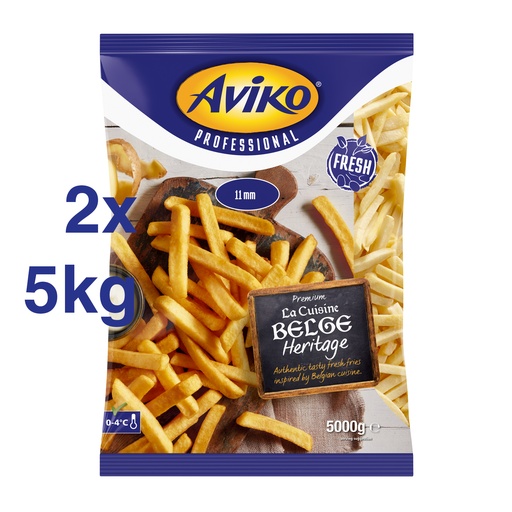 [3376] Frites 11mm Frais Cuisine Belge Heritage Aviko 2 x 5 kg