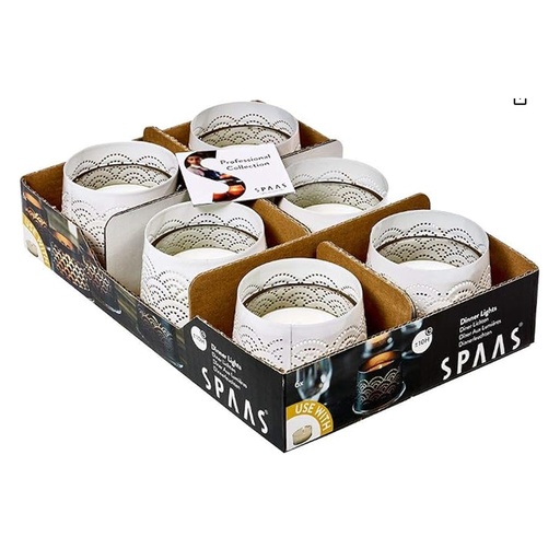[9515] Dinnner Lights Blanc Spaas 6 pcs