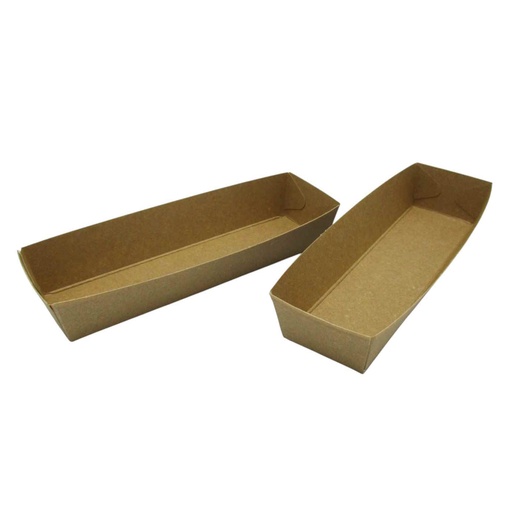 [14505] Bac à frites A 8 - 260 x 63 x 34 mm - Eco Kraft - 100 pcs