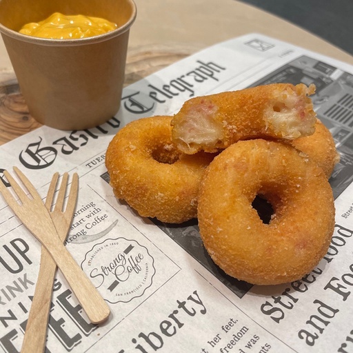 [8228] Mini Gouda Bacon Donuts Frit Is It 45 pcs