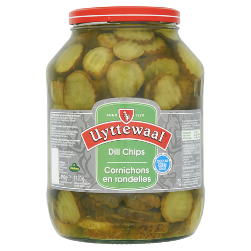 [8222] Rondelles de Cornichons Dill Chips Uyttewaal Bocal (épaisse) 2,45 kg