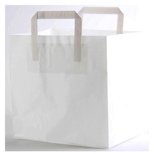 [14604] Sachet En Papier + Poignee Blanc 28 x 17 x 29 cm - 250 pcs