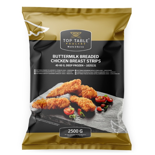 [2563] 1025131 Lamelles De Poulet  40-60 gr Buttermilk Top Table 2,5 kg